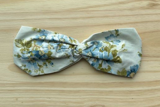 Green Stripe Floral Headband