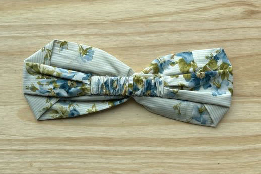 Green Stripe Floral Headband