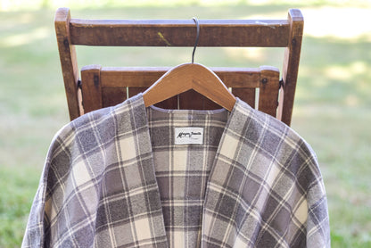 Gray Plaid Poncho