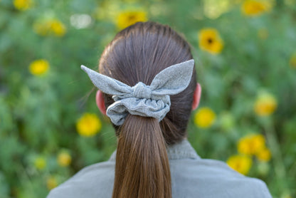 Light Gray Flannel Scrunchie