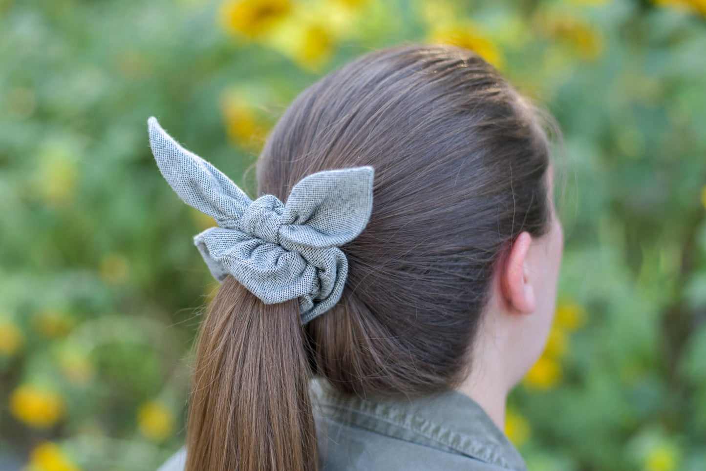 Light Gray Flannel Scrunchie