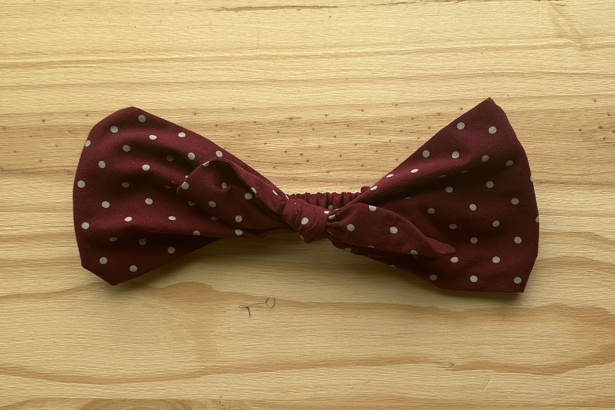 Burgundy Dot Headband