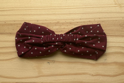 Burgundy Dot Headband