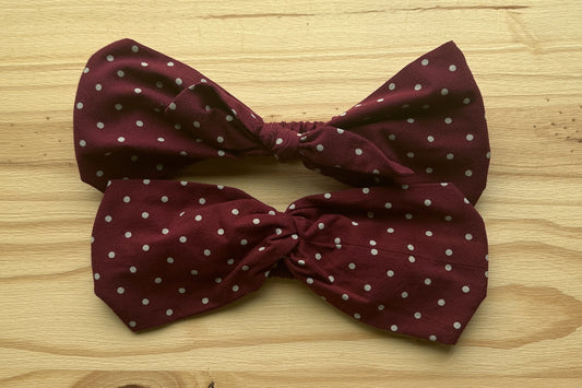 Burgundy Dot Headband
