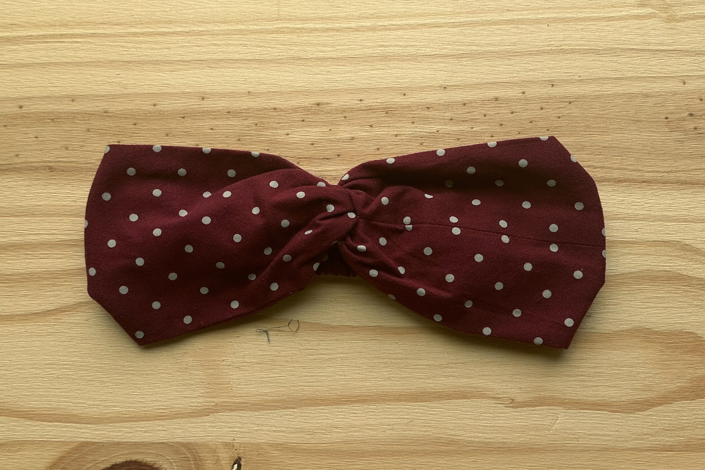 Burgundy Dot Headband