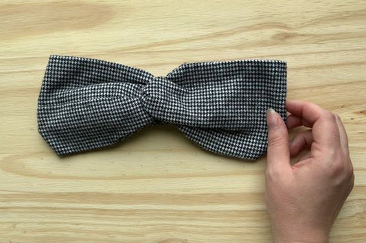 Black and White Houndstooth Flannel Headband