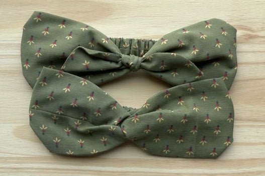 Olive Green Floral Headband