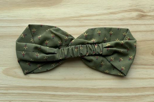 Olive Green Floral Headband