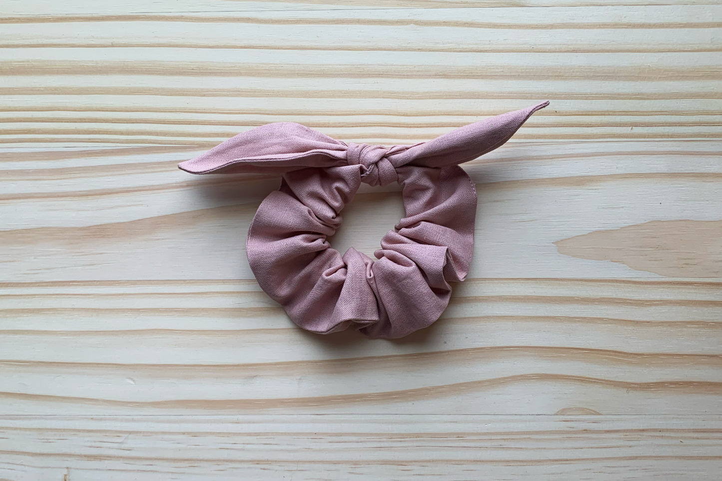 Pink Linen Scrunchie