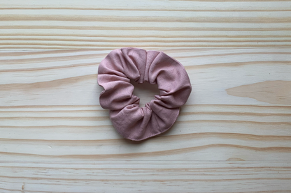 Pink Linen Scrunchie