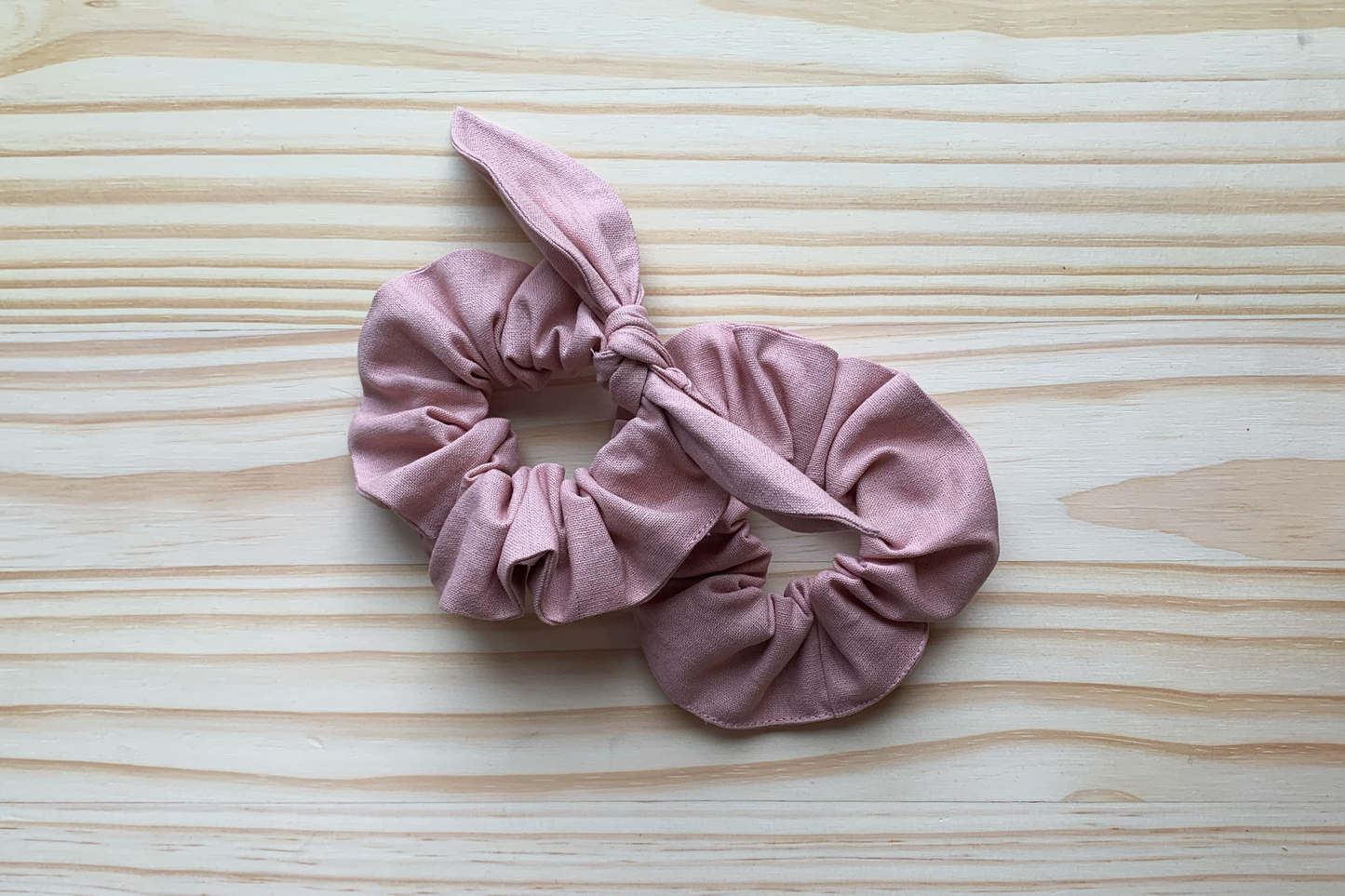 Pink Linen Scrunchie