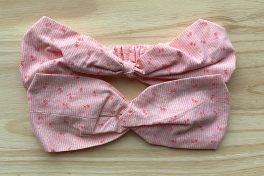 Pink Stripe Floral Headband