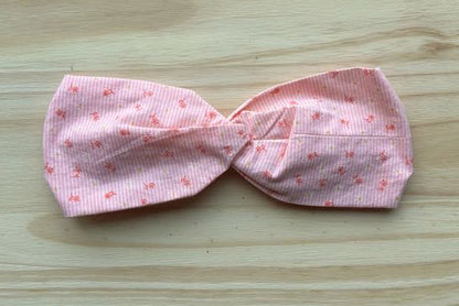 Pink Stripe Floral Headband