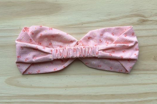 Pink Stripe Floral Headband
