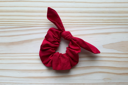 Red Linen Scrunchie