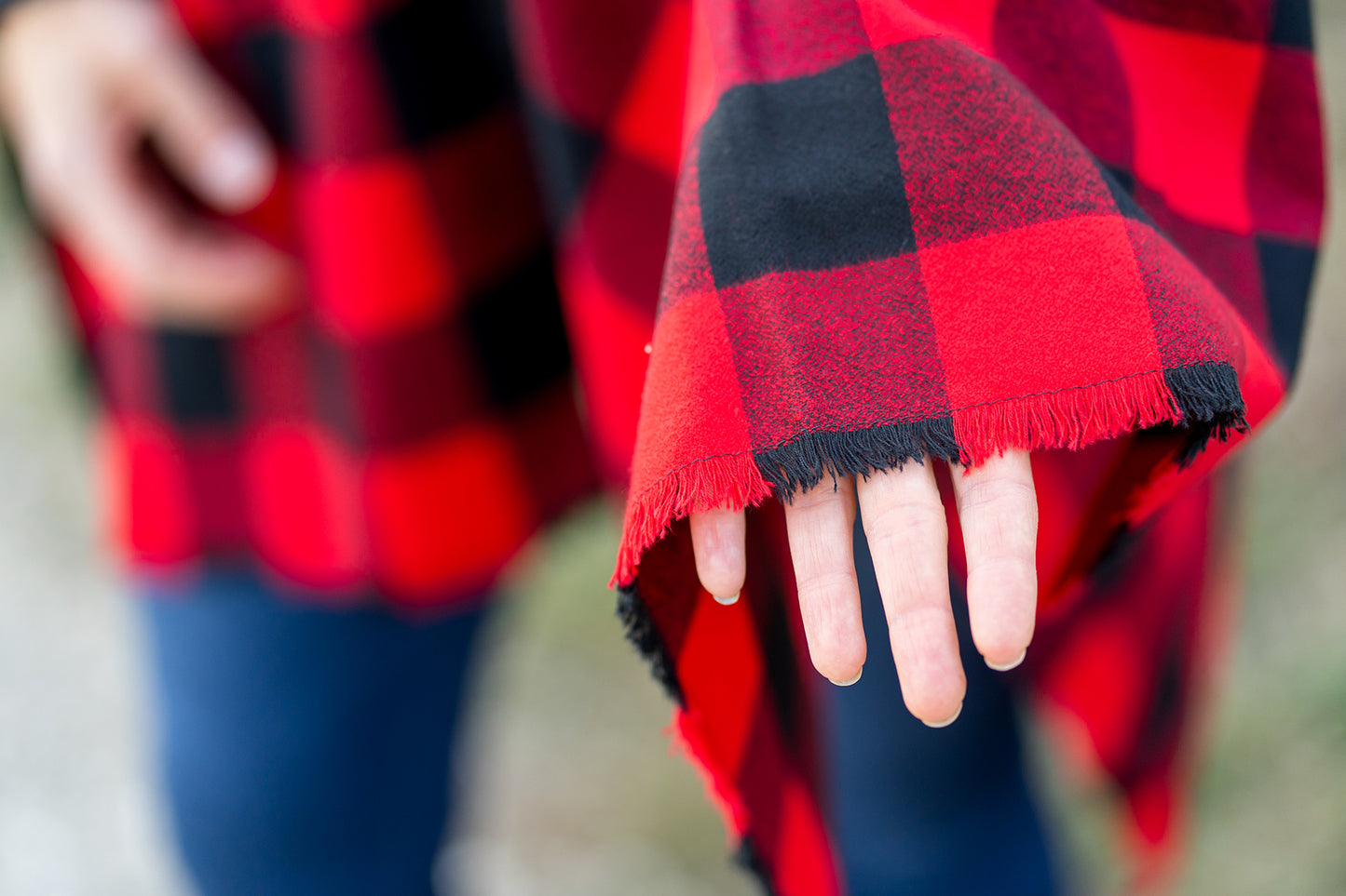 Red Buffalo Plaid Poncho