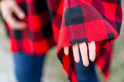 Red Buffalo Plaid Poncho