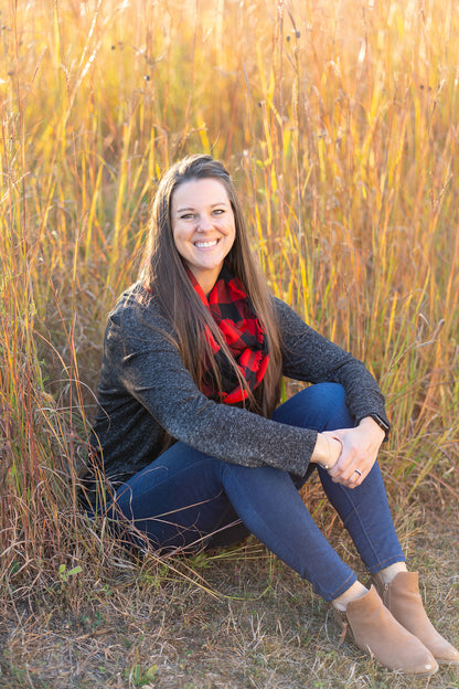 Red Buffalo Plaid Flannel Infinity Scarf