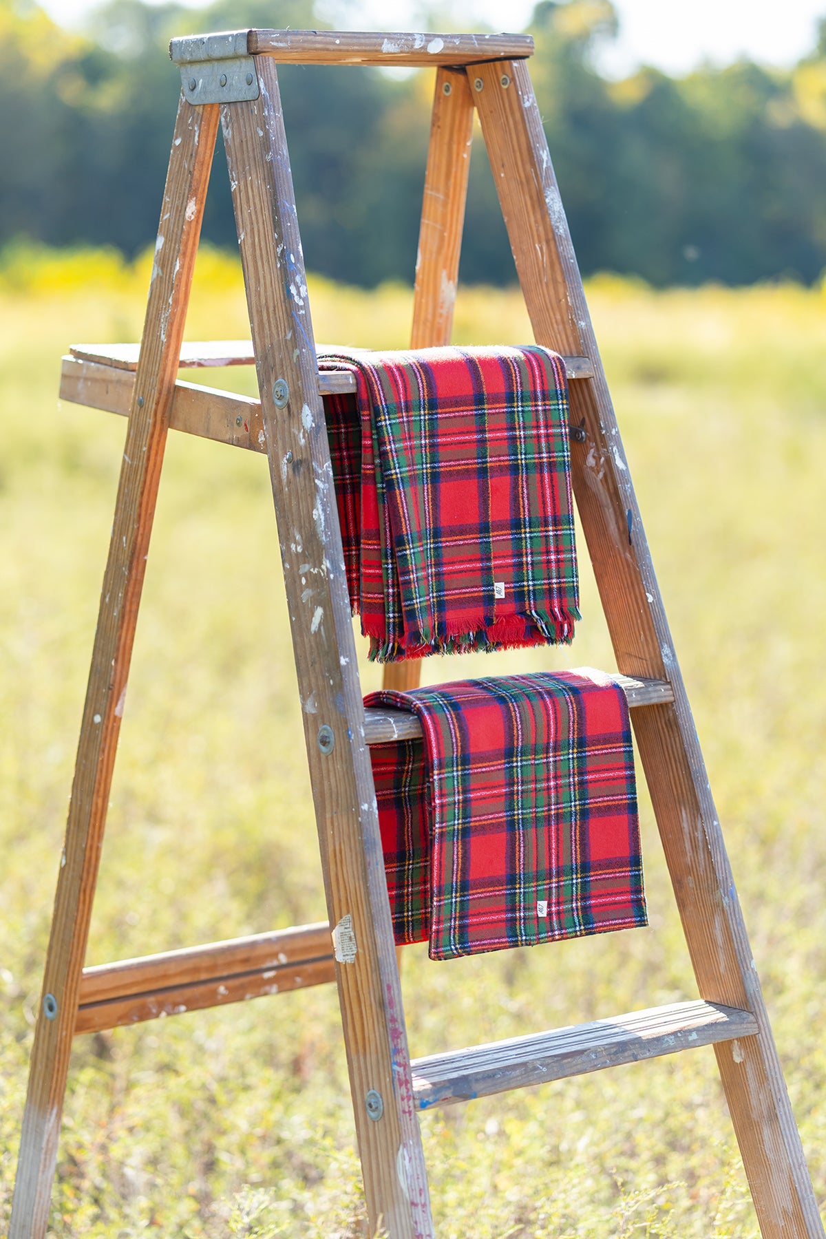 Red Tartan Plaid Flannel Infinity Scarf