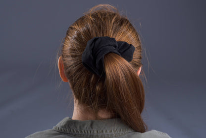 Black Linen Scrunchie