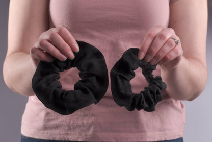 Black Linen Scrunchie