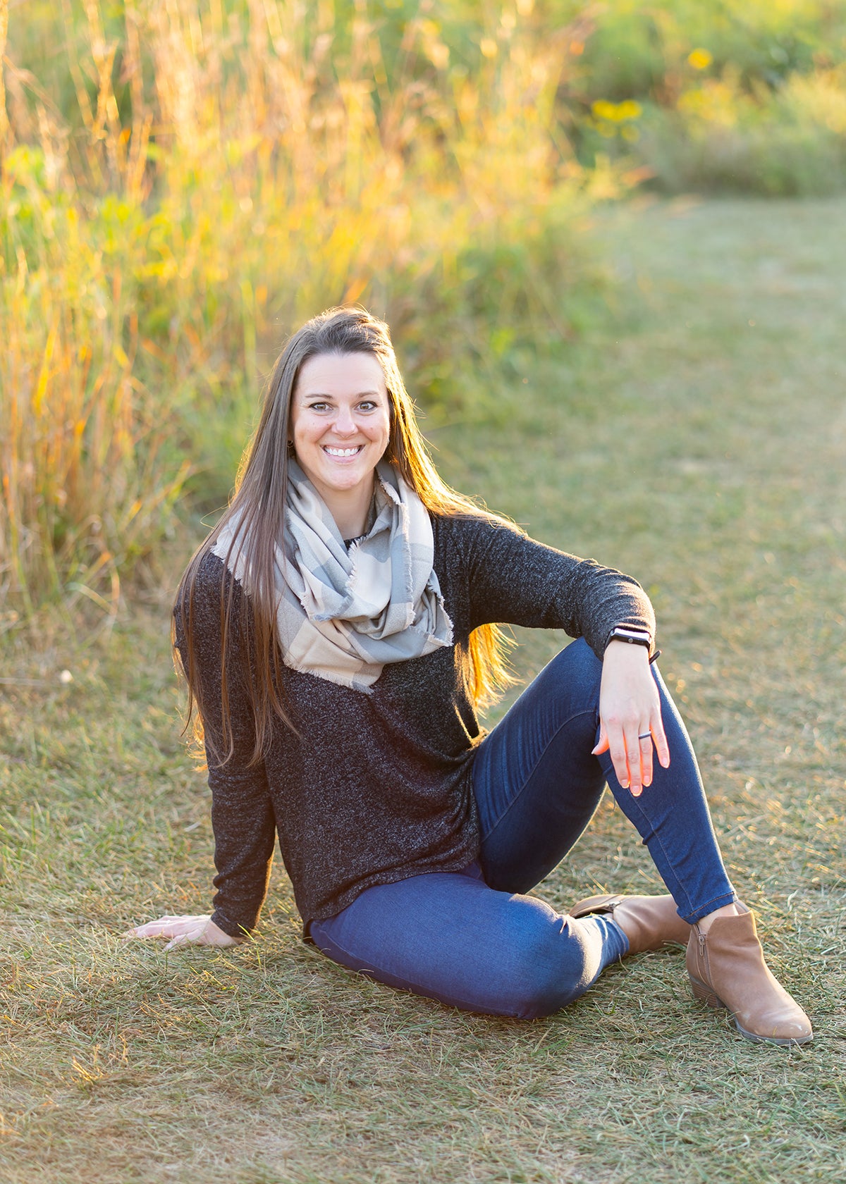 Tan & Gray Buffalo Plaid Flannel Infinity Scarf