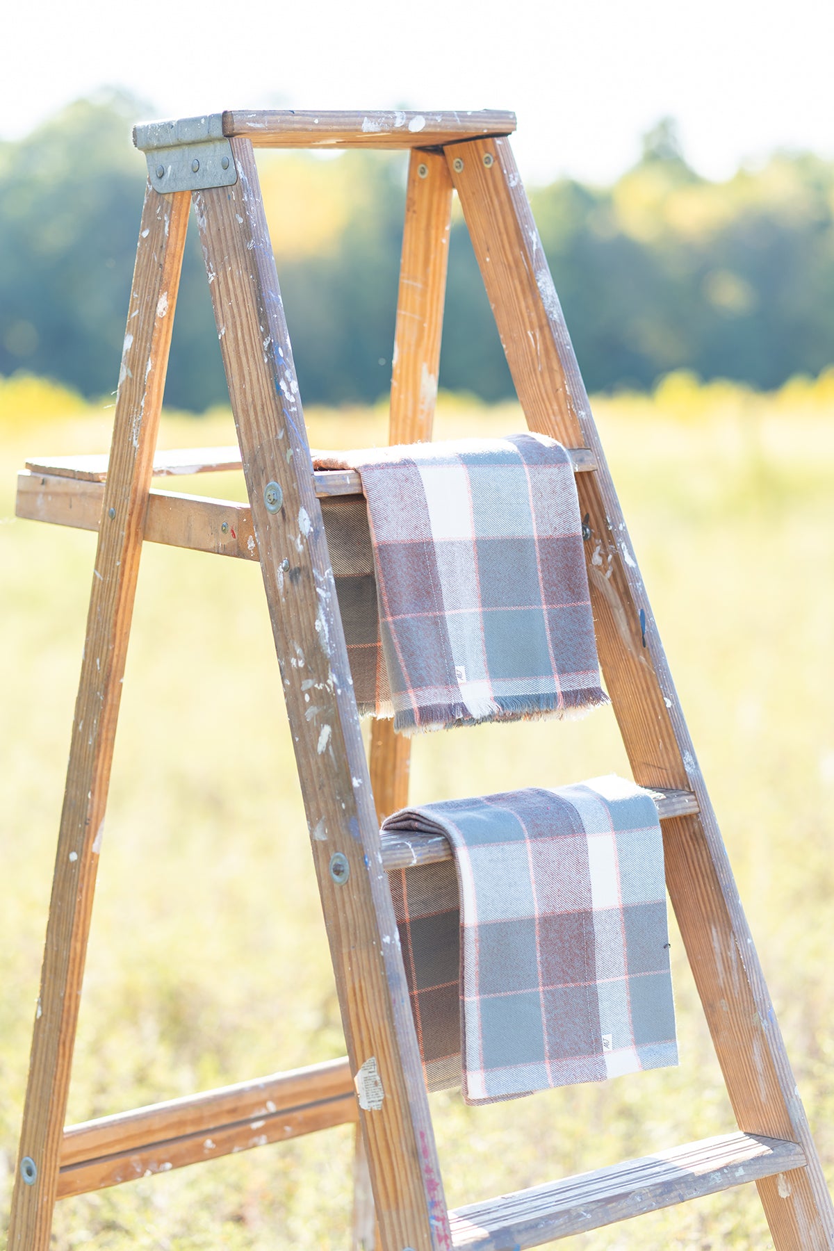 Pink, Tan, Gray Plaid Flannel Infinity Scarf