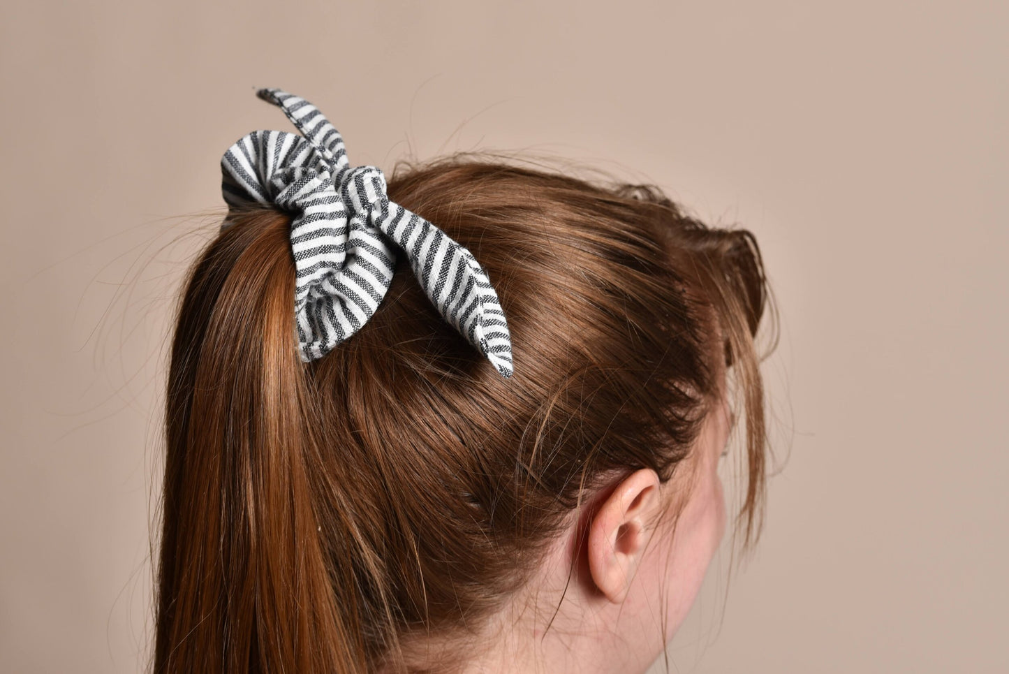 Gray Stripe Scrunchie