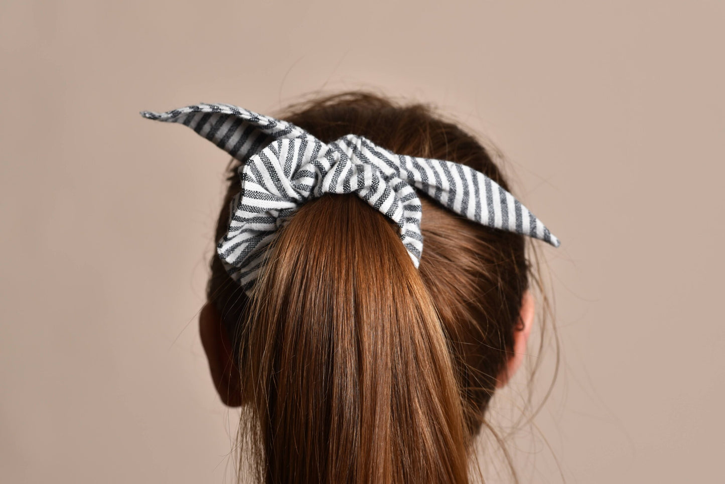 Gray Stripe Scrunchie