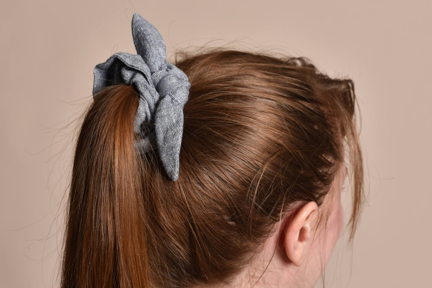 Gray Linen Scrunchie