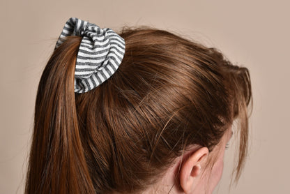 Gray Stripe Scrunchie