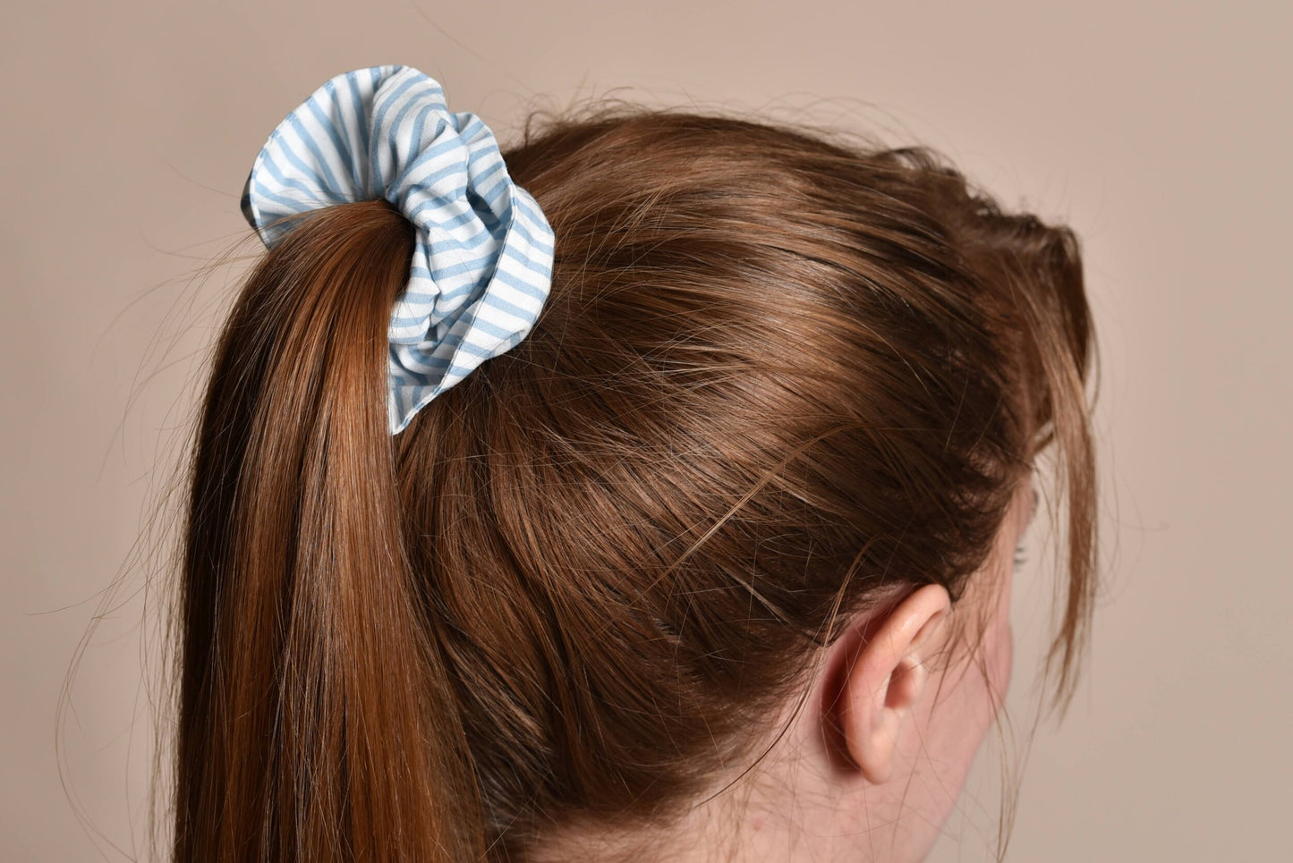 Blue Stripe Scrunchie