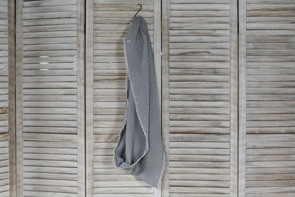 Gray Stripe Linen Infinity Scarf