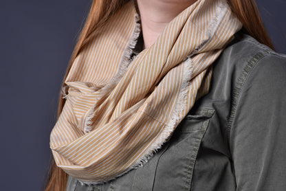 Mustard Yellow Stripe Infinity Scarf