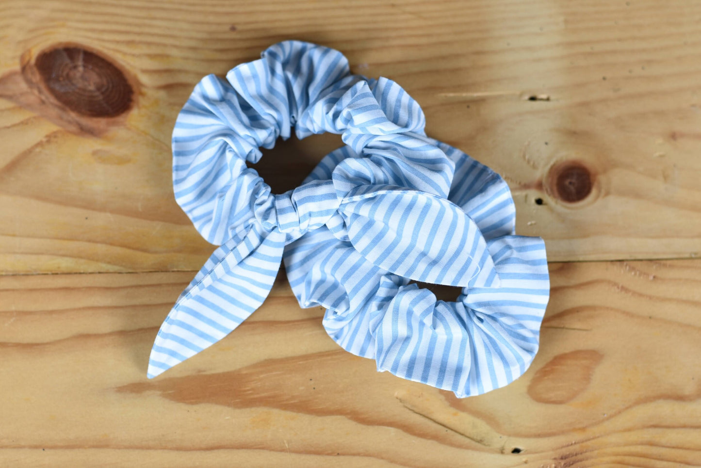 Blue Stripe Scrunchie