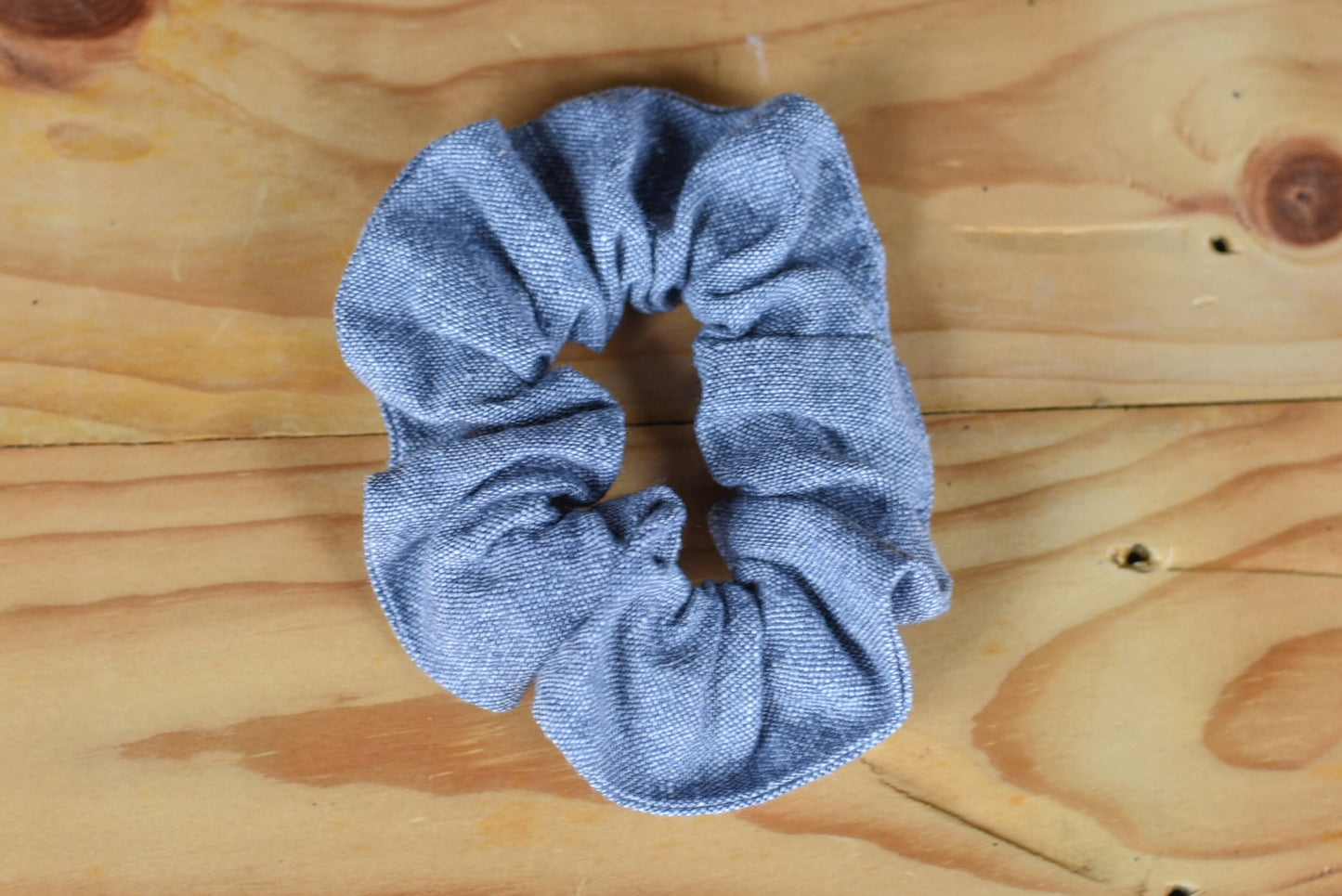 Gray Linen Scrunchie