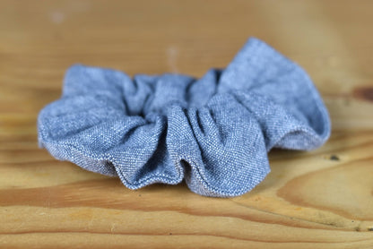 Gray Linen Scrunchie