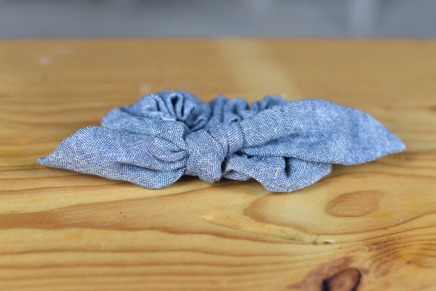 Gray Linen Scrunchie