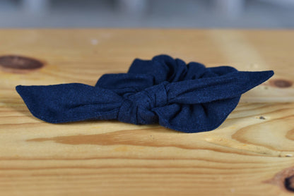 Navy Linen Scrunchie