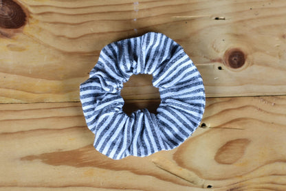 Gray Stripe Scrunchie