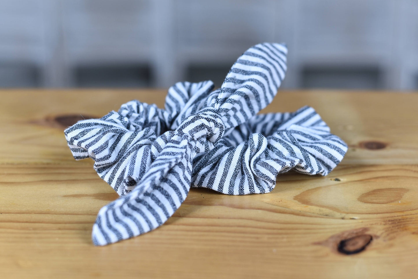 Gray Stripe Scrunchie