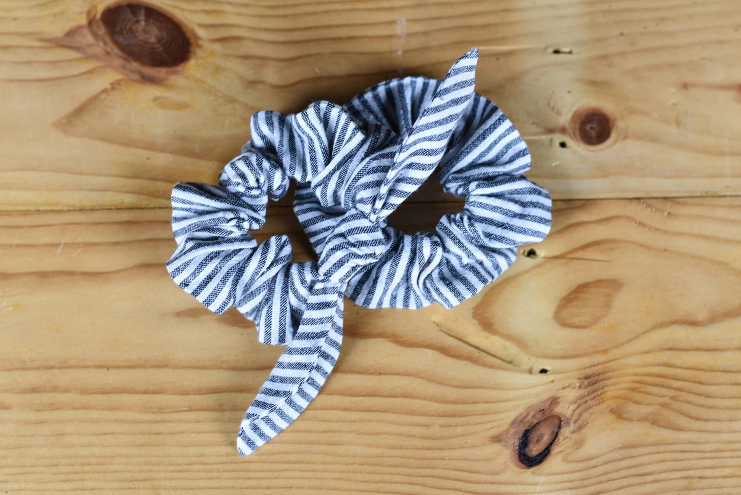 Gray Stripe Scrunchie