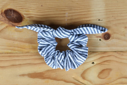 Gray Stripe Scrunchie