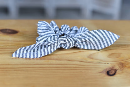 Gray Stripe Scrunchie