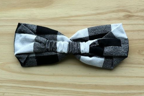 Black and White Buffalo Plaid Headband
