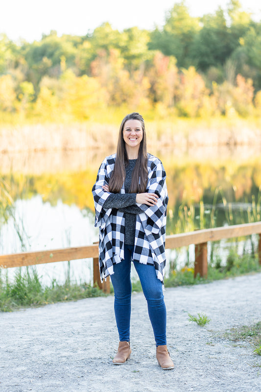 White Buffalo Plaid Poncho