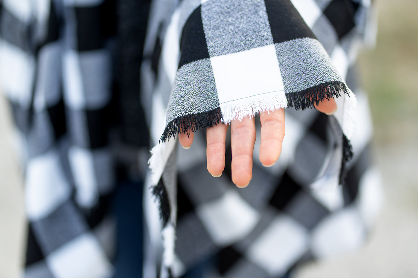 White Buffalo Plaid Poncho