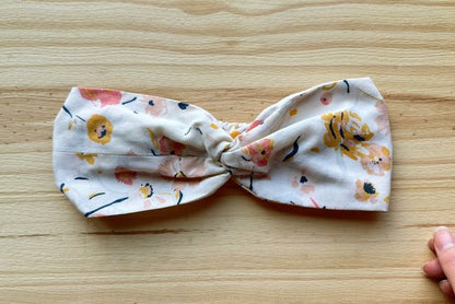 White and Pink Floral Headband